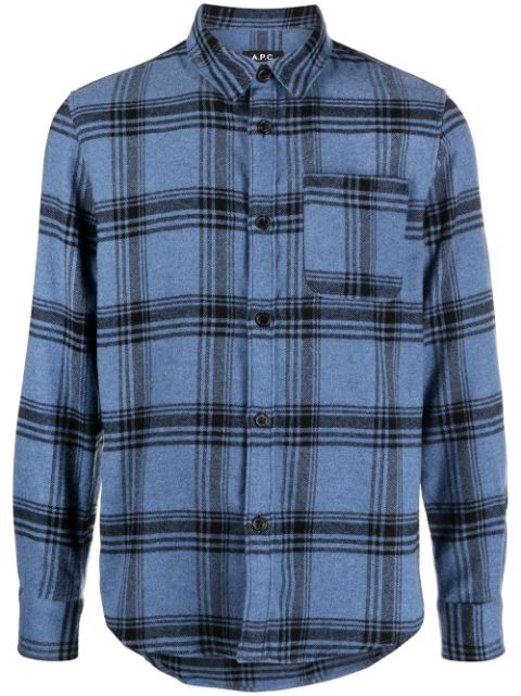 A.P.C. check-print long-sleeve shirt Men