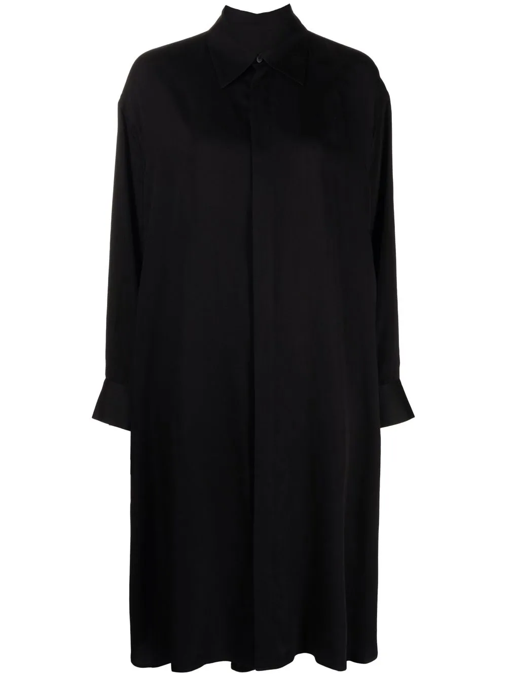 

Yohji Yamamoto long-sleeve midi shirt dress - Black