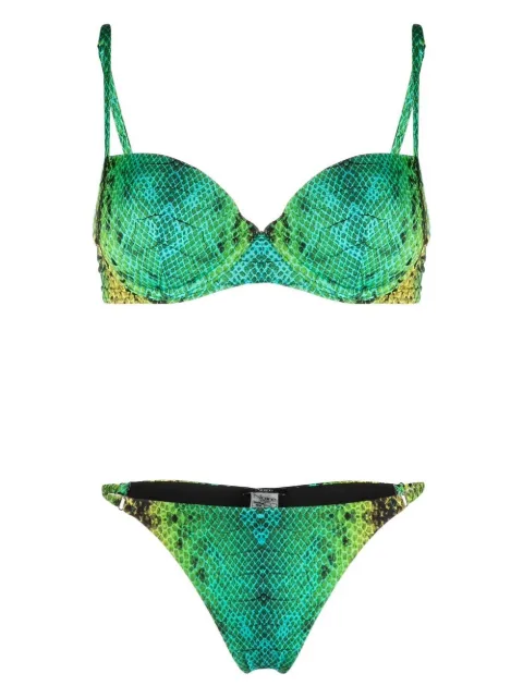 Noire Swimwear bikini à imprimé peau de serpent