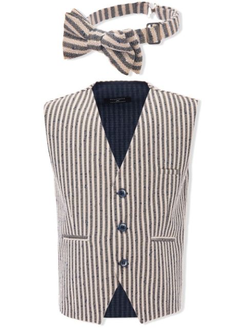 Moustache stripe-print waistcoat set