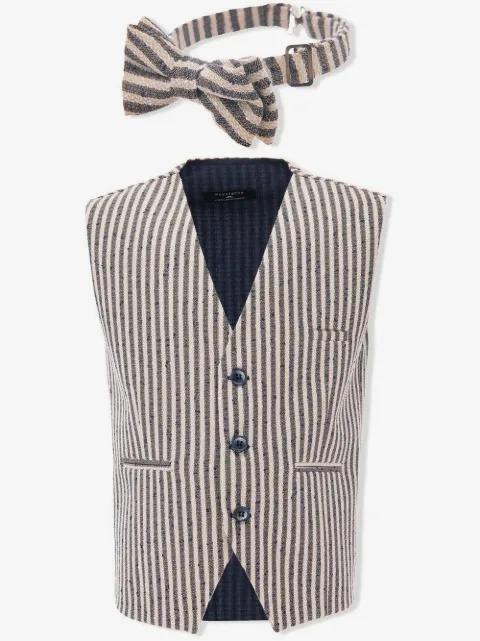 Moustache stripe-print waistcoat set