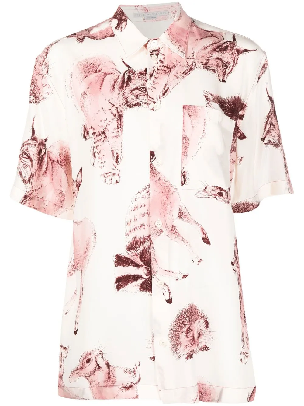 

Stella McCartney all-over graphic print silk shirt - Pink