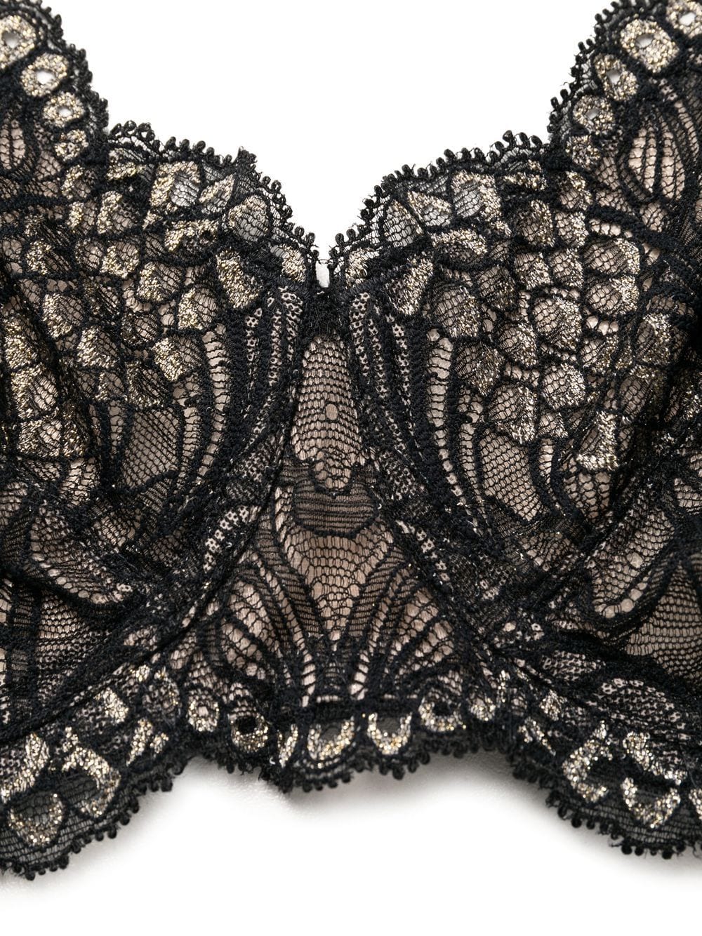 Shop Hanro Lace Detail Underwire Bra In Black