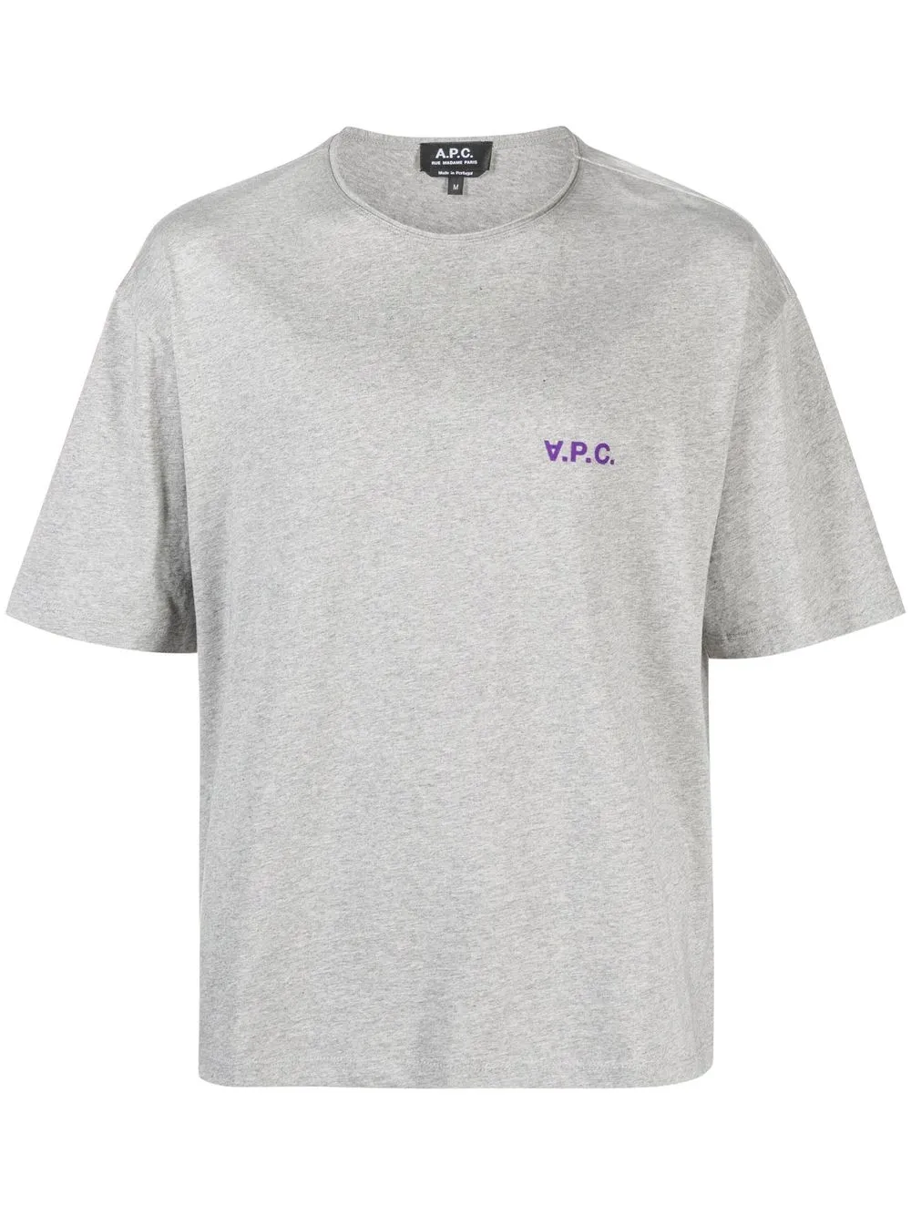 Apc Logo-print Short-sleeve T-shirt In Grey