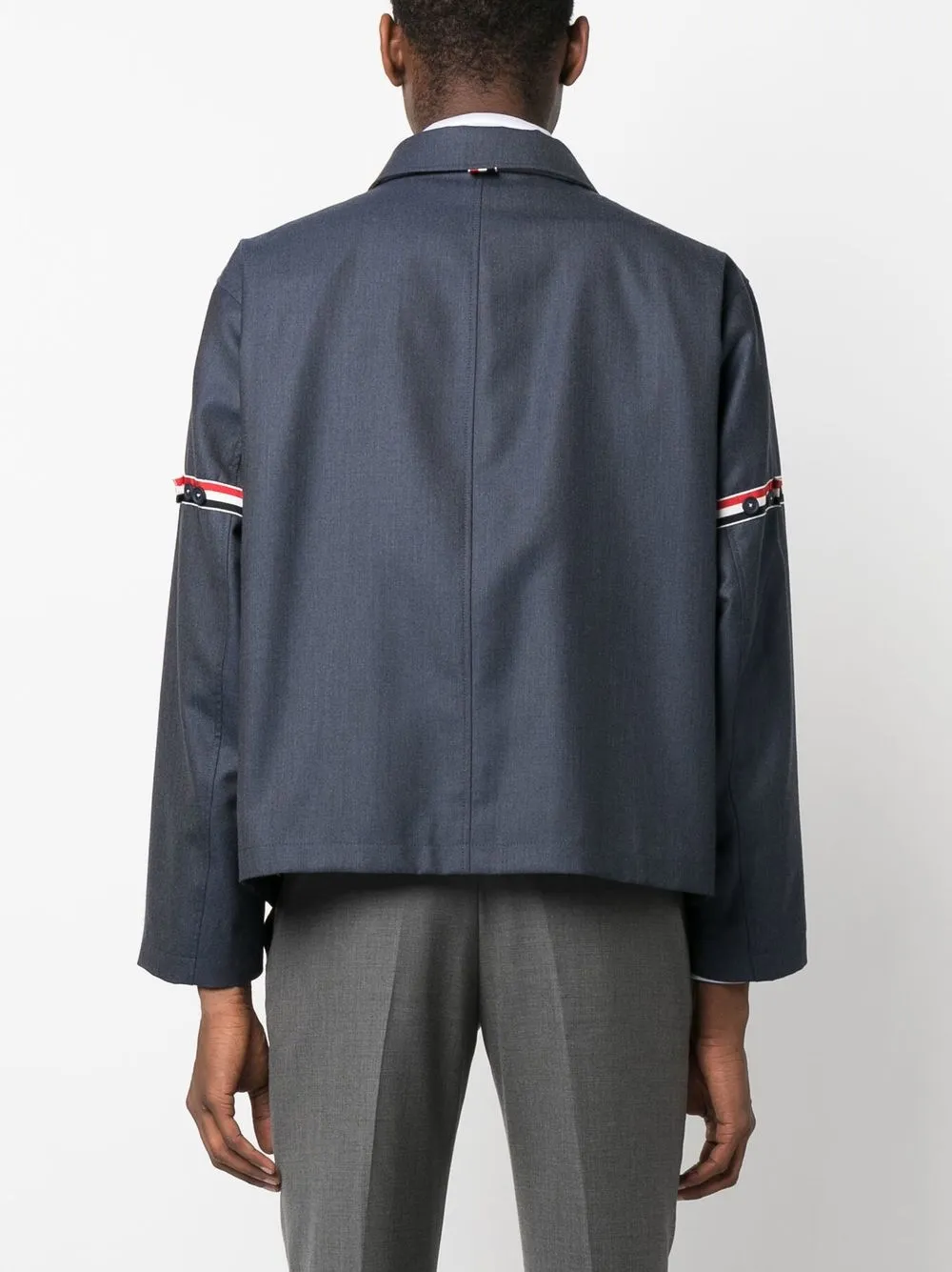 Thom Browne signature-stripe Detail Shirt Jacket | Blue