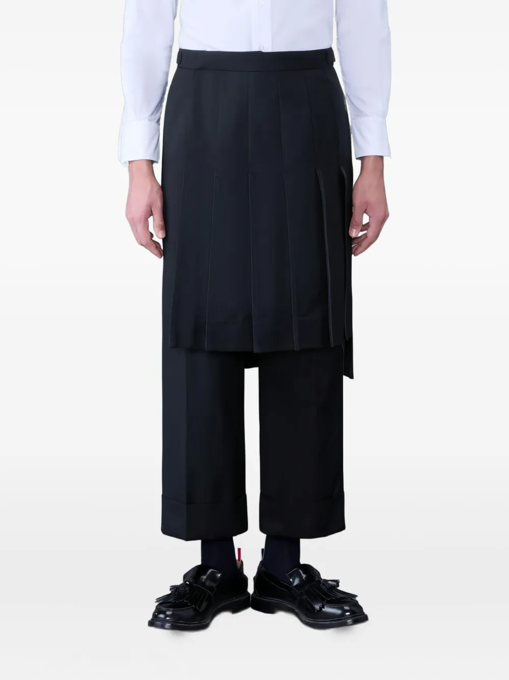 Thom Browne pleated-panel trousers | Black | Image 1