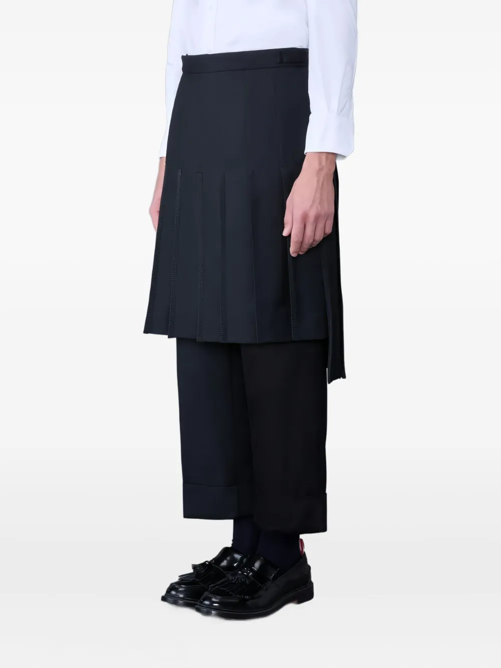 Thom Browne Broek met geplooid vlak - Zwart
