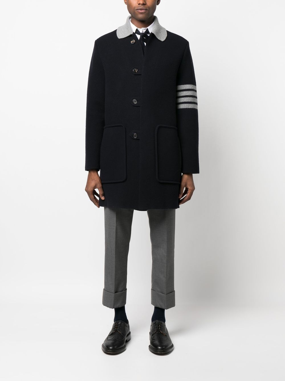 Thom Browne Jas met gestreepte mouwen - Blauw