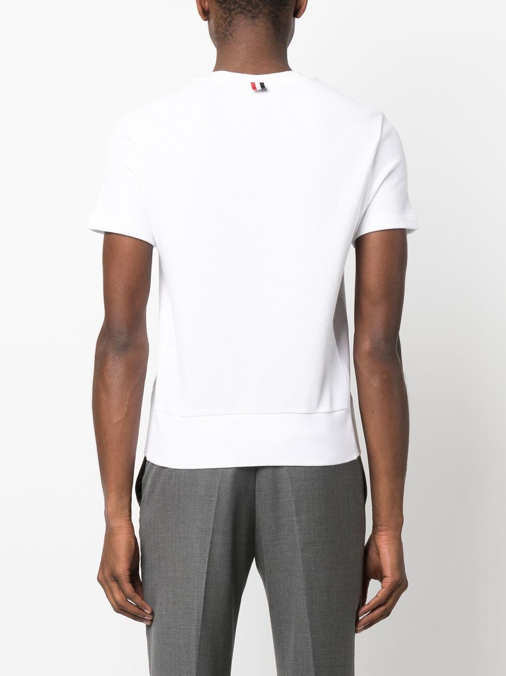 Shop Thom Browne Logo-patch Detail T-shirt In White