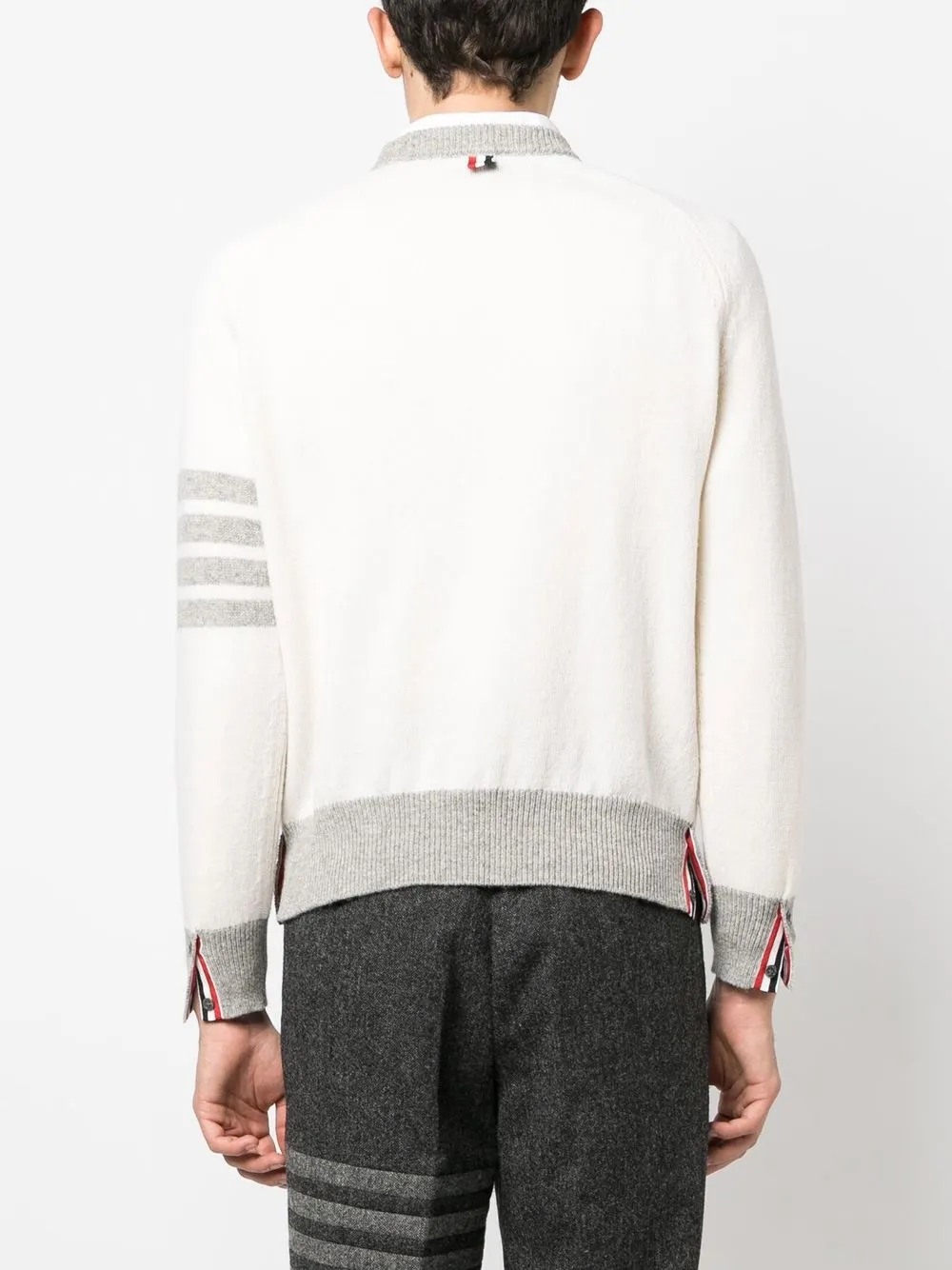 Thom Browne 4-bar Wool Crewneck Jumper In Neutrals