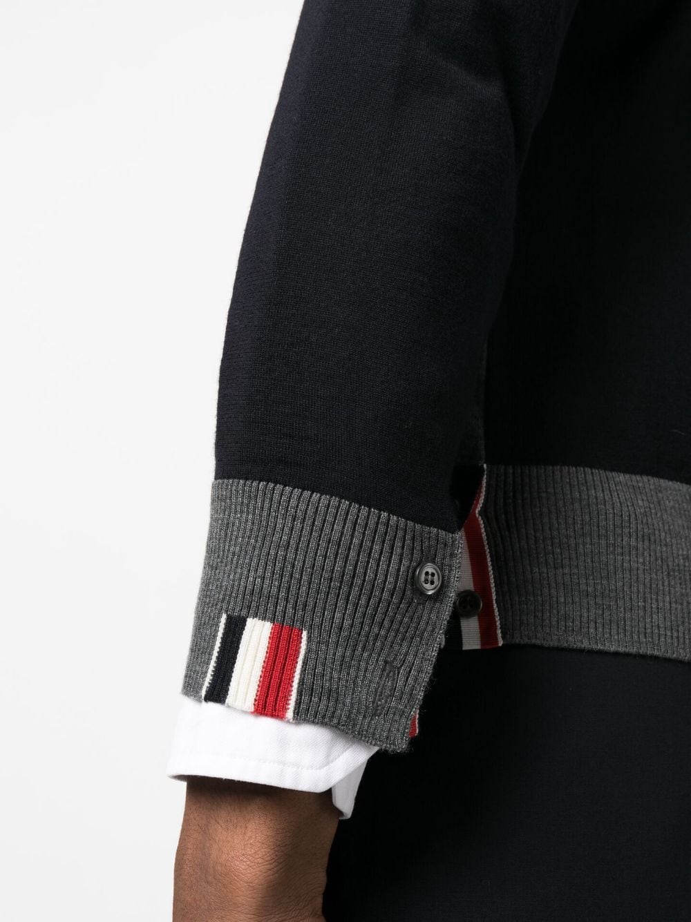 Shop Thom Browne Jersey Stitch V-neck Cardigan In 415 Navy