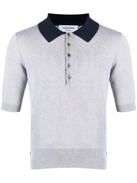 Thom Browne contrasting-collar detail polo shirt