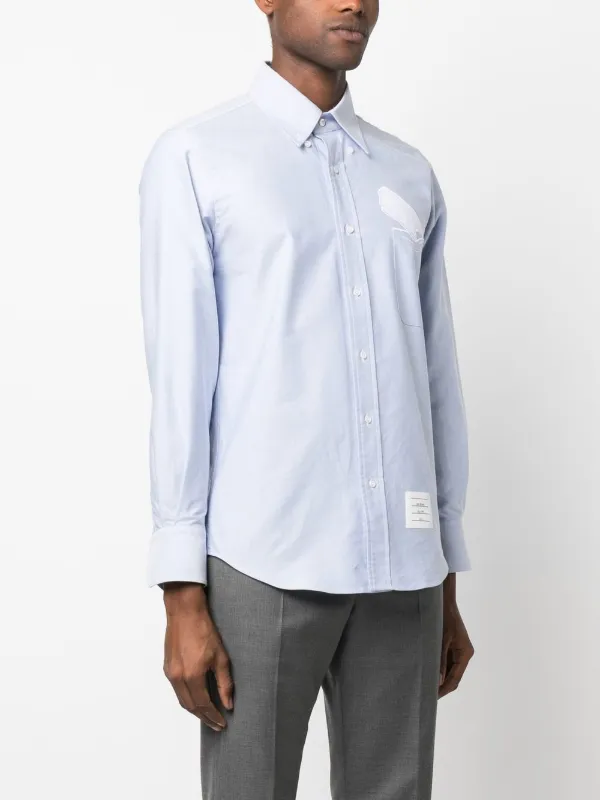 Thom Browne Camisa Con Detalle De Ballena Bordado Farfetch