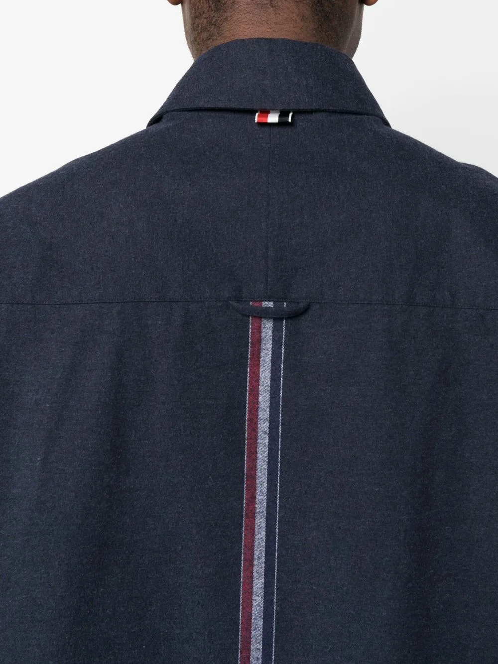 Thom Browne Logo-patch Detail Shirt In Blue