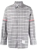 Thom Browne plaid-check print shirt - Grey