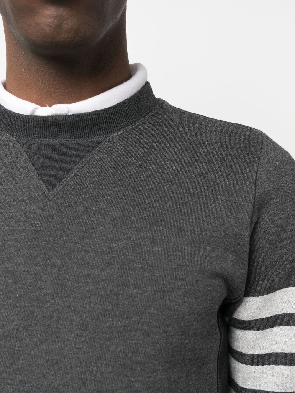 Shop Thom Browne Logo-patch Cotton Sweatshirt In Grey