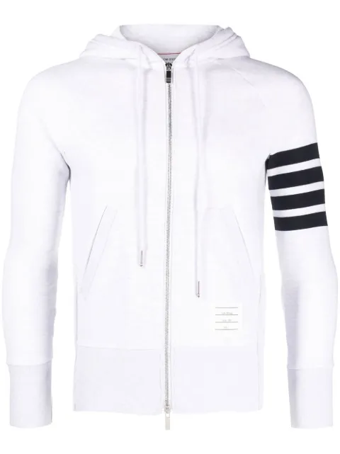 Thom Browne logo-patch stripe-detail hoodie