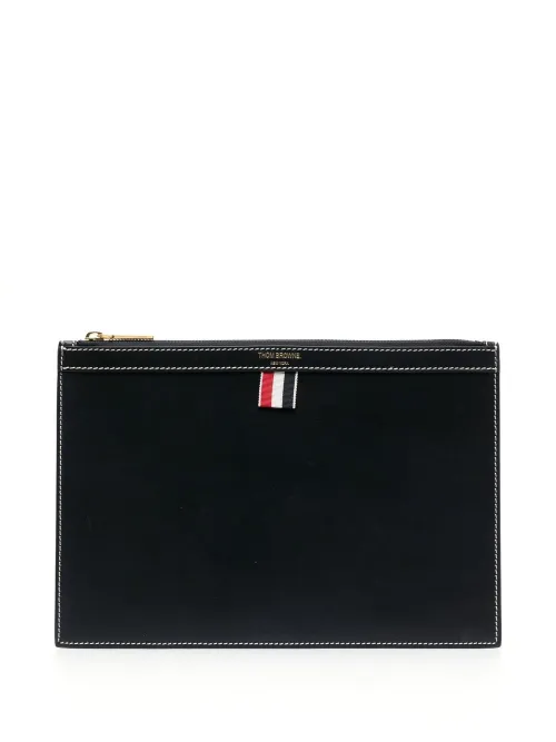 Porte-documents à détail 4 bandes signature - Thom Browne - Modalova