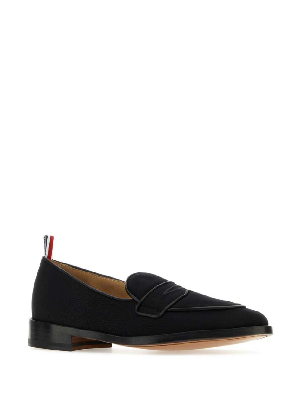 Thom Browne RWB-stripe canvas penny loafers - Black