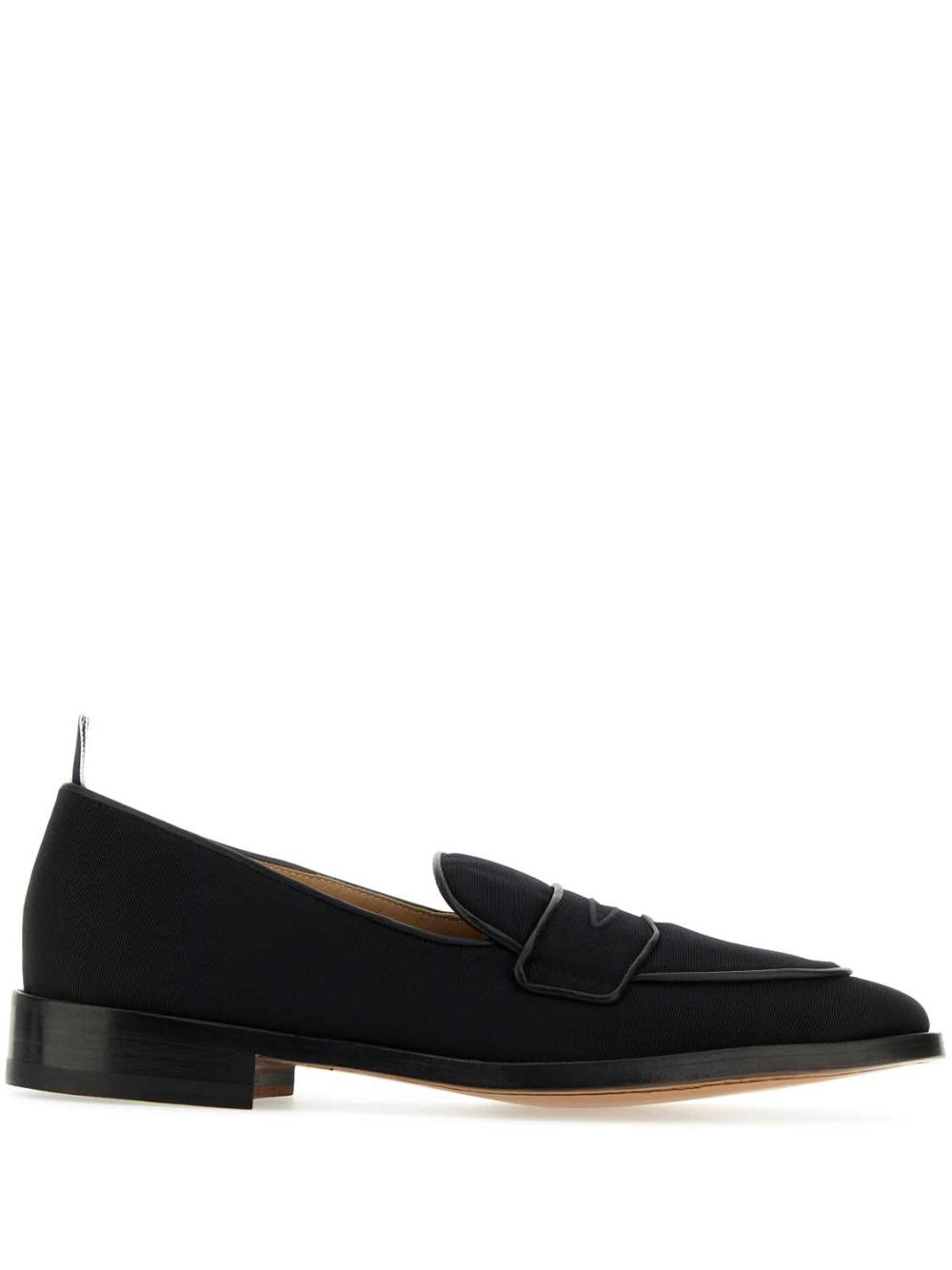 Thom Browne RWB-stripe canvas penny loafers - Black