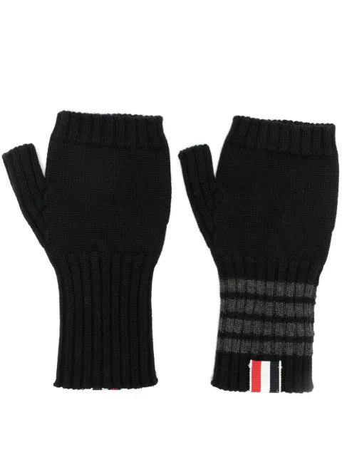 Thom Browne 4-Bar stripe fingerless gloves