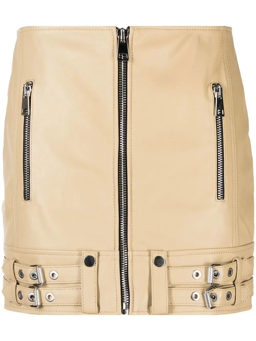 

Manokhi buckle detail leather miniskirt - Neutrals