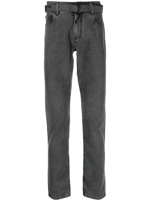 Jean droit à taille ceinturée - Off-White - Modalova