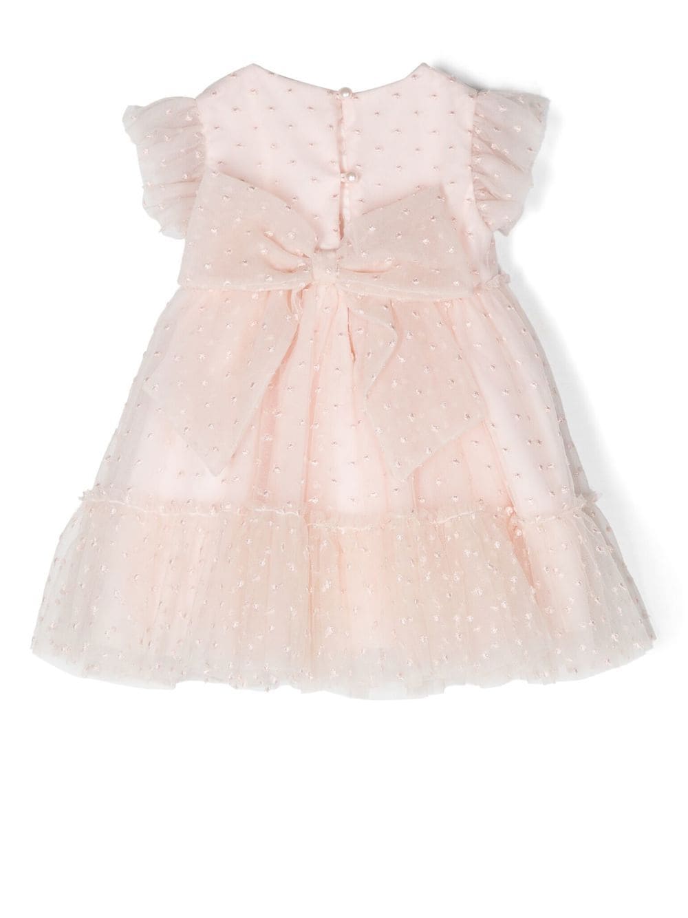 Shop Lapin House Polka-dot Print Tulle Dress In Pink