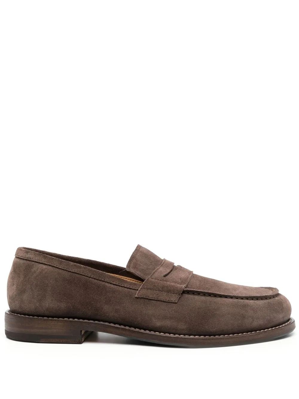 

Henderson Baracco penny-strap suede loafers - Brown