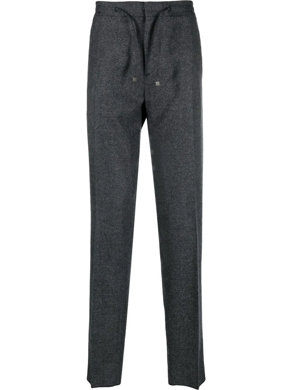 Lardini Drawstring Wool Trousers In Blue