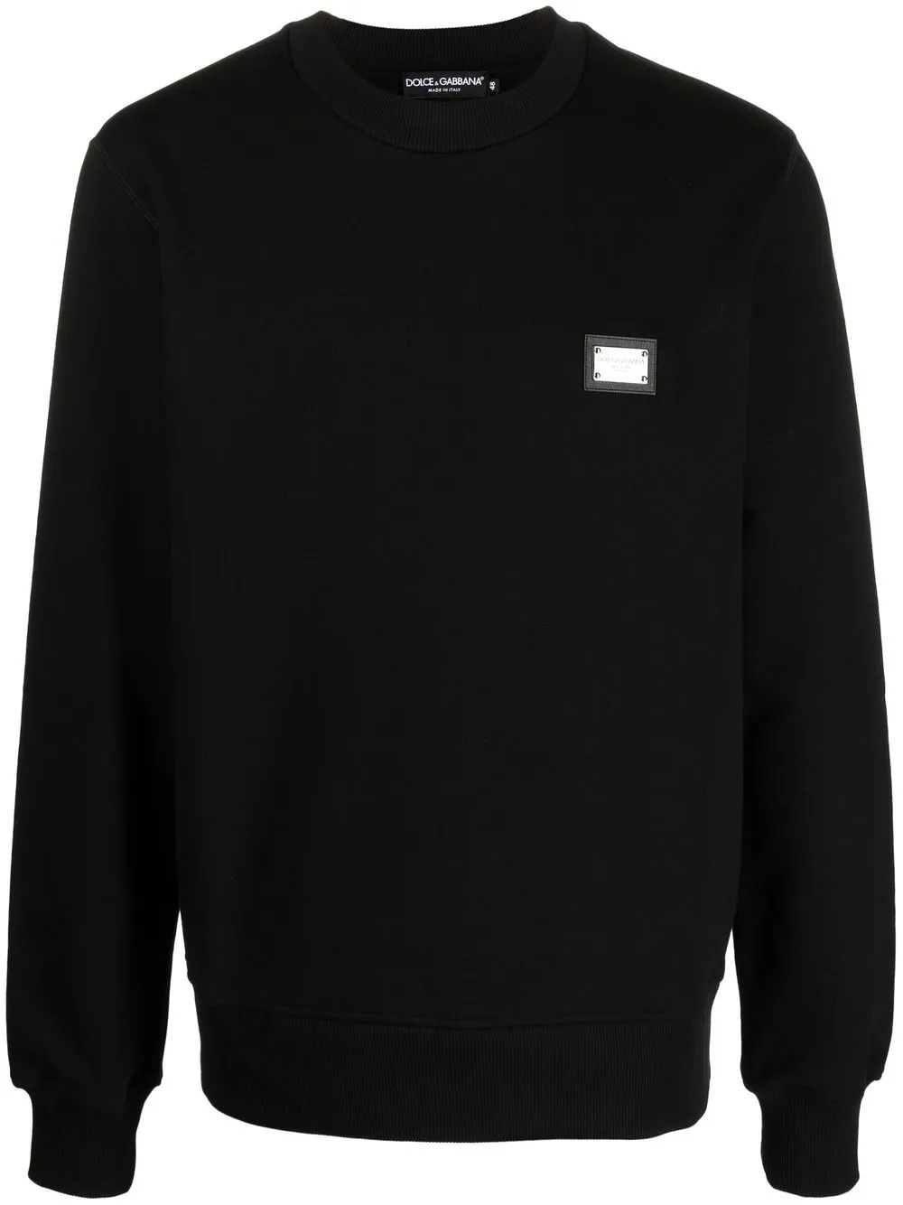 

Dolce & Gabbana logo-plaque cotton sweatshirt - Black