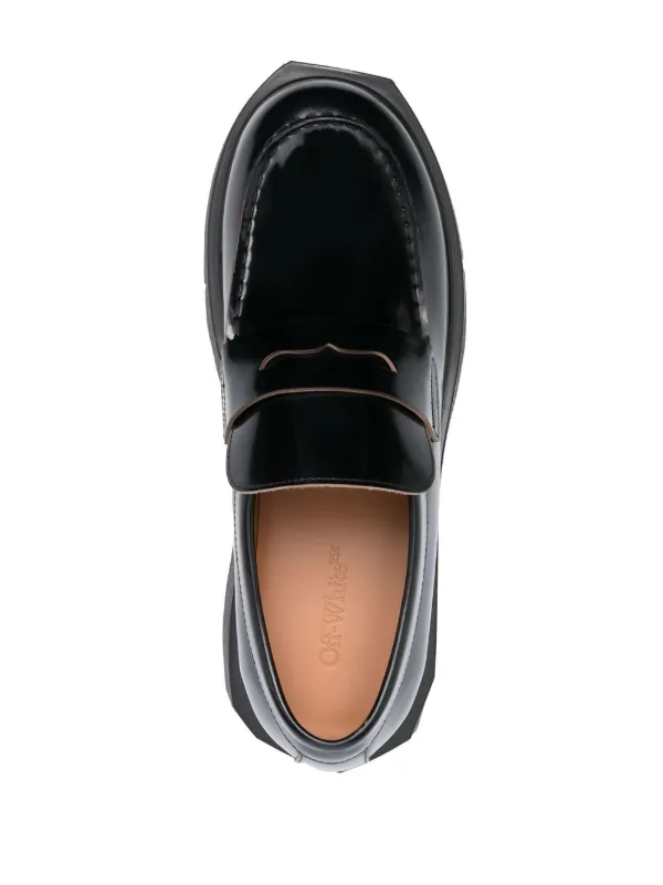 Off White Sponge Leather Loafers Farfetch