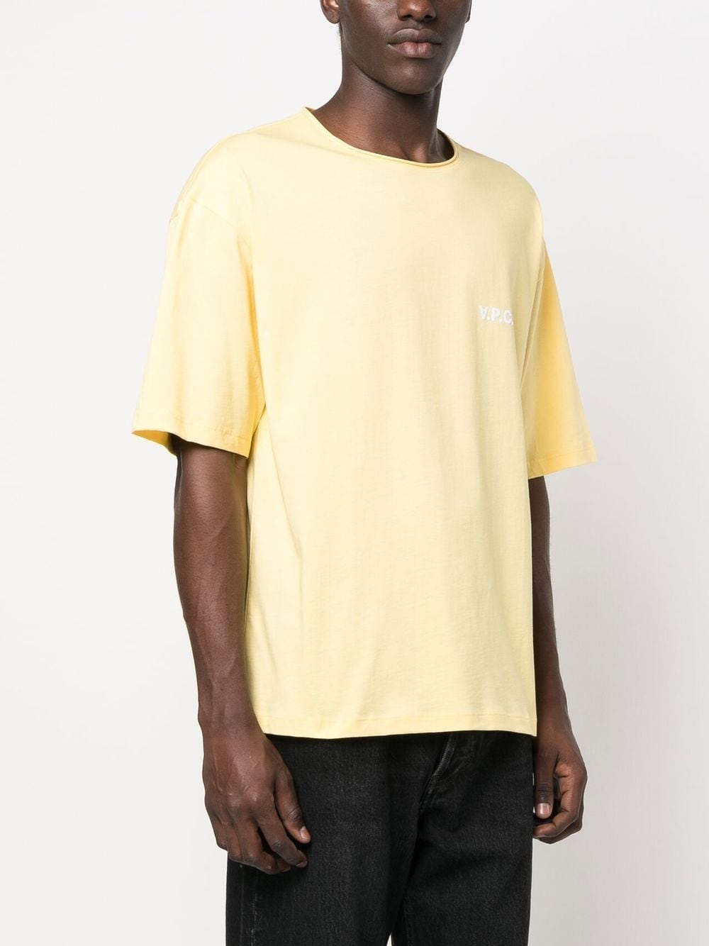 Shop Apc Logo-print Short-sleeve T-shirt In Yellow