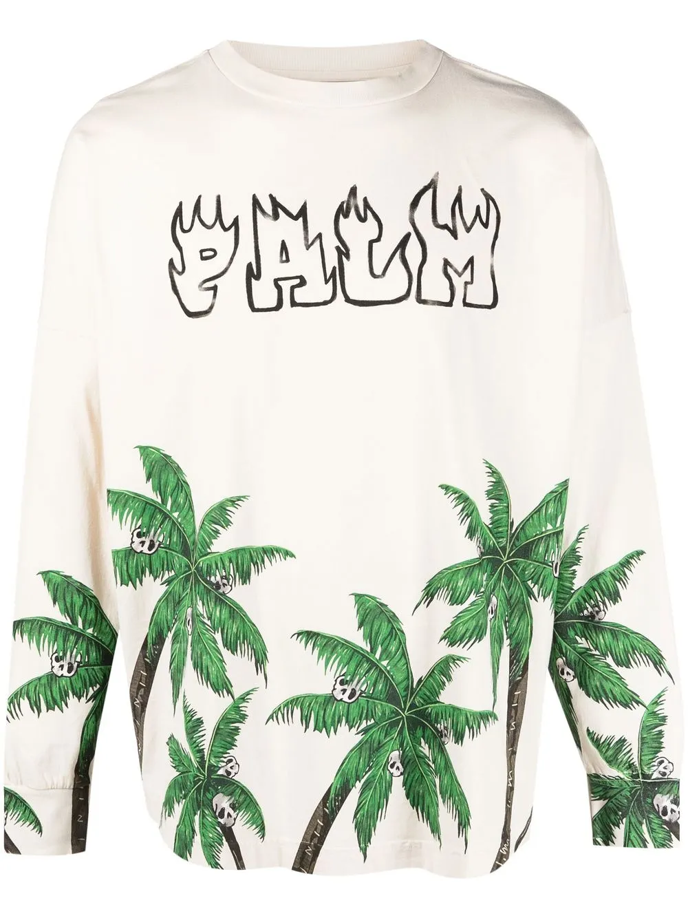 

Palm Angels palm-print cotton sweatshirt - Neutrals