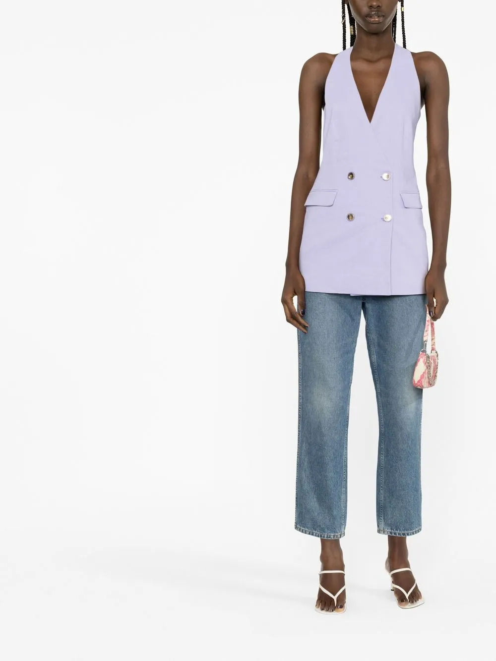 PINKO Top met dubbele rij knopen - Paars
