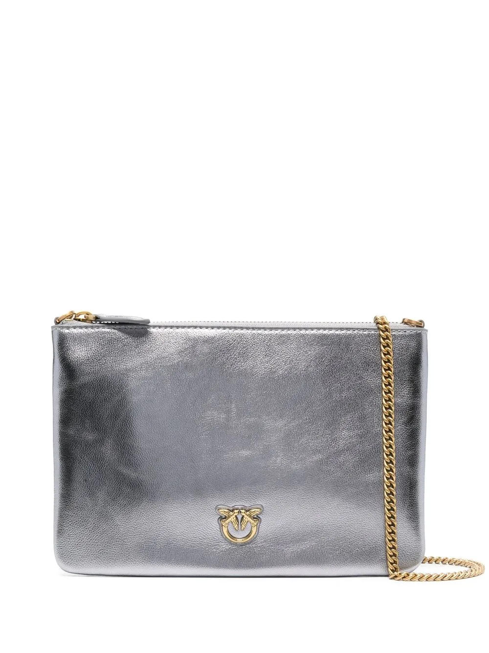 

PINKO logo-plaque clutch - Silver