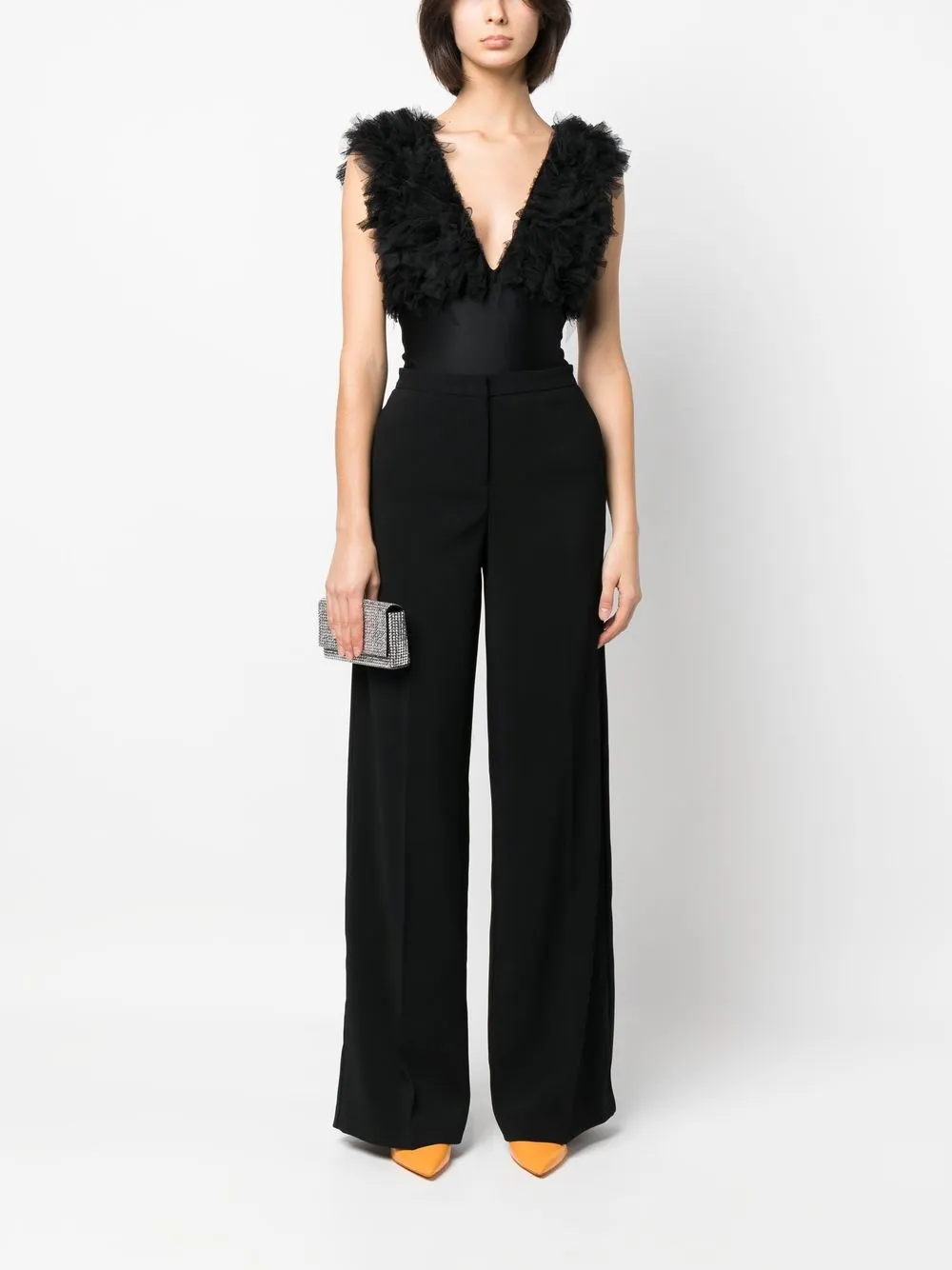 PINKO Bodysuit met tule - Zwart
