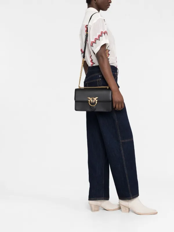 PINKO Love One Classic crossbody bag women Calf Leather One Size Black