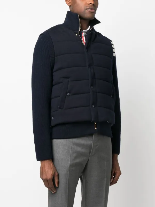 Thom Browne Padded press-stud Fastening Jacket | Blue | FARFETCH