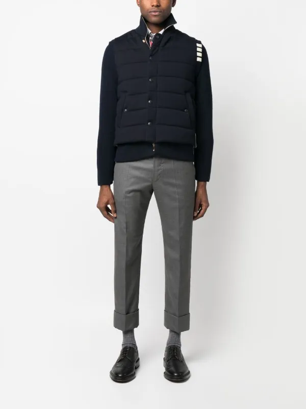Thom Browne Padded press-stud Fastening Jacket | Blue | FARFETCH