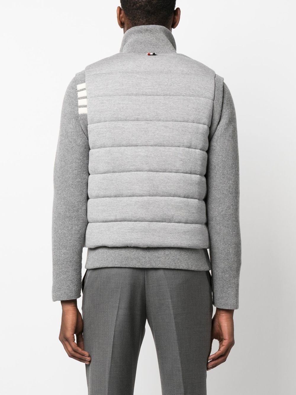 Shop Thom Browne Padded Press-stud Fastening Jacket In Grey