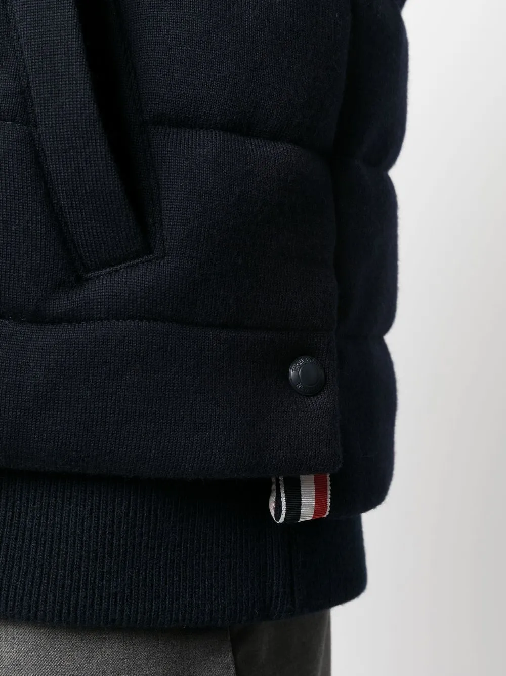 Shop Thom Browne Stripe-detail Padded Gilet In Blue