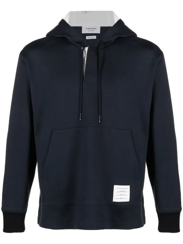 Thom Browne long sleeve Rugby Hoodie Blue FARFETCH UZ