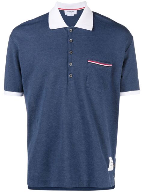 Thom Browne signature stripe-detail polo shirt