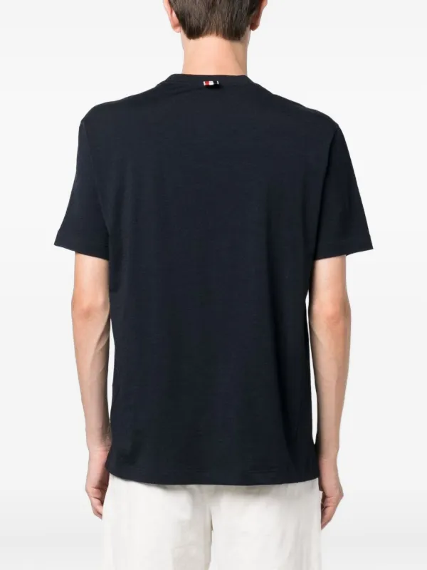 Thom Browne 4-Bar logo-patch T-shirt | Blue | FARFETCH