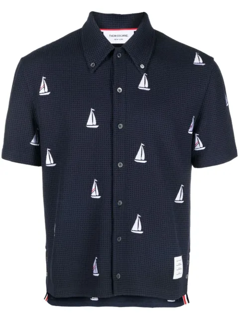Thom Browne 纹理短袖polo衫