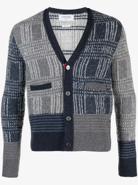 Thom Browne Pow check jacquard V-neck cardigan