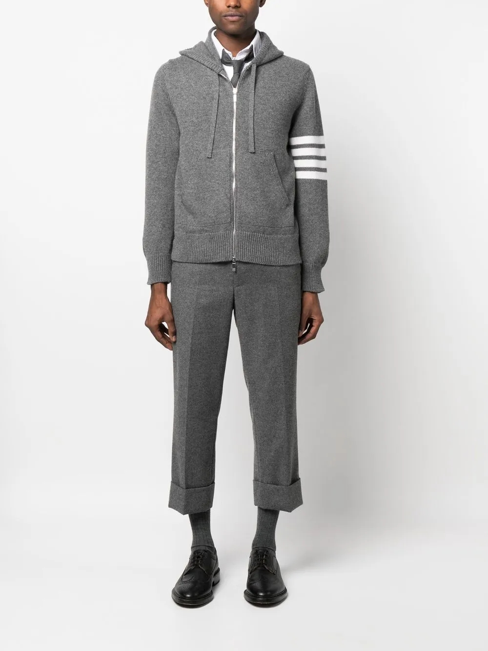 Thom Browne Hoodie met rits - Grijs