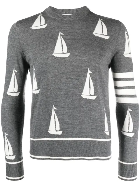 Thom Browne Merinopullover mit Segelbooten