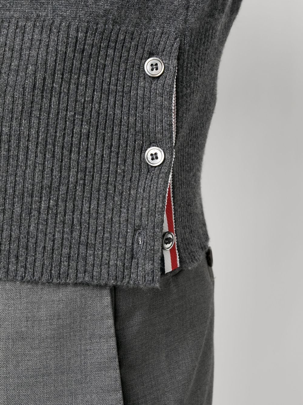 Shop Thom Browne Stripe-detail Knit Vest In Grey